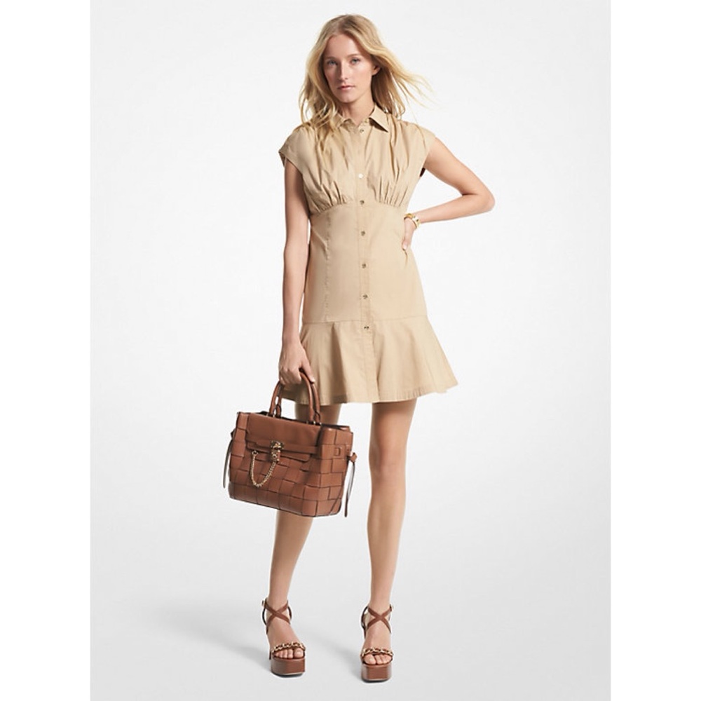 MICHAEL Michael Kors Organic Stretch Cotton Poplin Shirtdress